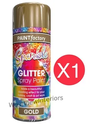 Sparkle Gold Glitter Spray Paint Dazzling Effect Craft Art 200ml • £5.25