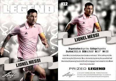 2023 Leaf Prized Legends Edition Lionel Messi #12 Soccer • $4.95