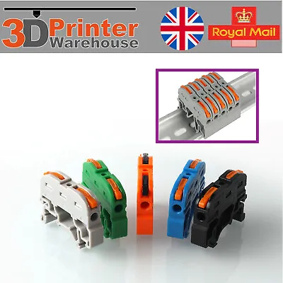 £11.99 • Buy Wiring Terminal Universal Din Rail Compact Mini Push-in Connectors Blocks Lever