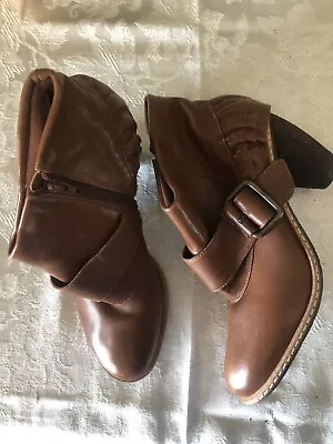Anthropologie Miss Albright Nettie Ankle Buckle Booties Boots 7 B • $69