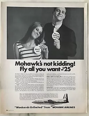 1967 Magazine Ad For Mohawk Airlines - Fly All You Want -$25 • $4.17