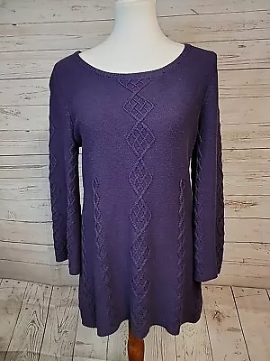 Soft Surroundings Sweater Womens Small Purple Silk Cashmere Blend Bell Sleeves • $49.99