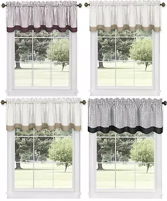 $14.99 • Buy Country Farmhouse Striped Window Valance Curtain Treatments - Assorted Colors