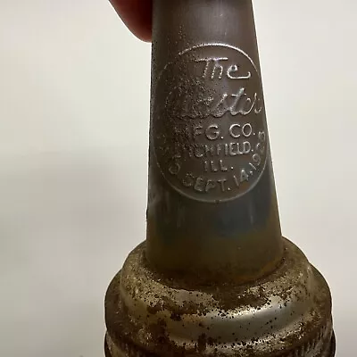 Vintage The Master Mfg Co Oil Bottle Spout Embossed Metal Pat 1926 Gas Station • $9.71