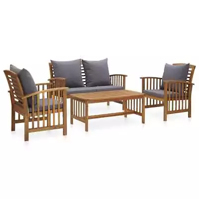 VidaXL 4 Piece Garden Lounge Set With Cushions Solid Acacia Wood (310258+310264) • $871.62