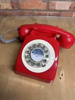 WILD & WOLF Retro Vintage Style 746 Phone Telephone In Bright Red NEW WITH TAG • £29.97