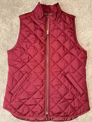 J. Crew Mercantile Sz Extra Small Burgundy Ruffle Quilted Puffer Vest Women’s • $14