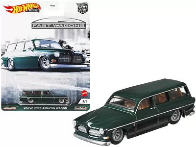 Volvo P220 Amazon Wagon Dark Green Fast Wagons Series Diecast Car Hot Wheels • $20.05