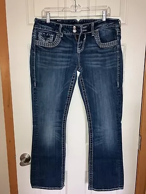 Vigoss Jeans Women 11 / 12 X 31 Blue Chelsea Slim Boot Cut Stretch Ladies Pants • $25