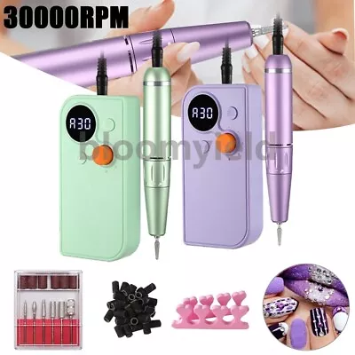 30000RPM Portable Rechargeable Nail Drill Cordless Machine E File Manicure Bits • $46.99