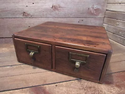 Vintage Industrial Office 2 Drawer Wood File Cabinet - Beautiful! • $299.99
