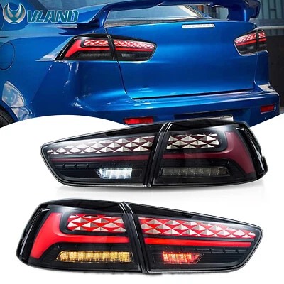 $279.99 • Buy VLAND Led Tail Lights For 2008-2021 Lancer&EVO X W/Scanning Dynamic Animation