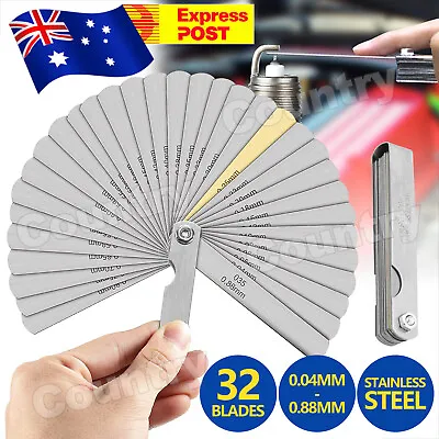 32 Blade Feeler Gauge Dual Marked MM/Inch Thickness Gap Metric Filler Tool AU • $6.75