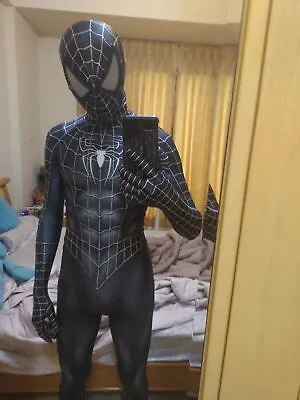 Black Spiderman Cosplay Costume Adult Mens Halloween CostumeSpiderman Jumpsuit • $13.99