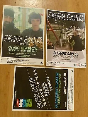 £16.99 • Buy Crystal Castles -- Collection Of Scottish Tour Live Show Concert Gig Posters X 3