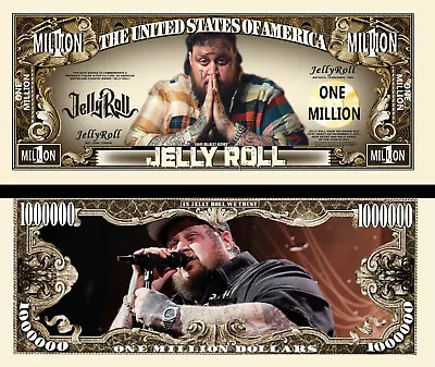 Jelly Roll Million Dollar Bill Play Funny Money Novelty Note + FREE SLEEVE • $1.69