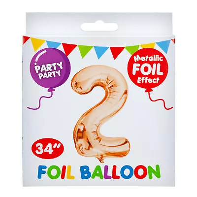 Rose Gold Foil Number 2 Balloon 34  Metallic Party Decoration • $7.46