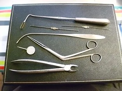 £21 • Buy A Vintage & Antique, Seven Piece Collection Of French Dental Surgery Implements