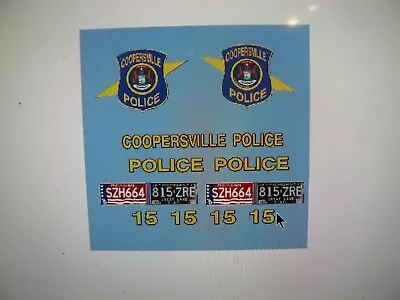 Coopersville Michigan Old School Police Vehicle Decals 1:24 • $13.99