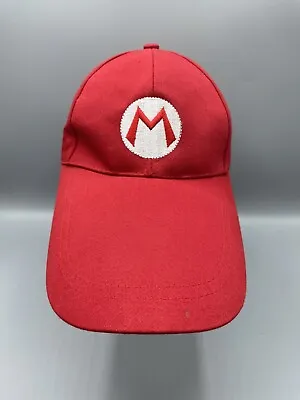 Nintendo Super Mario Baseball Cap Adjustable Hat  Adult Red Long Bill • $11.45
