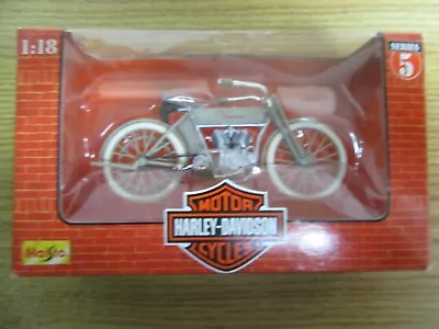 Maisto 1:18 Scale Harley Davidson Series 5 1909 Twin 5D V-Twin DieCast Metal • $10.49