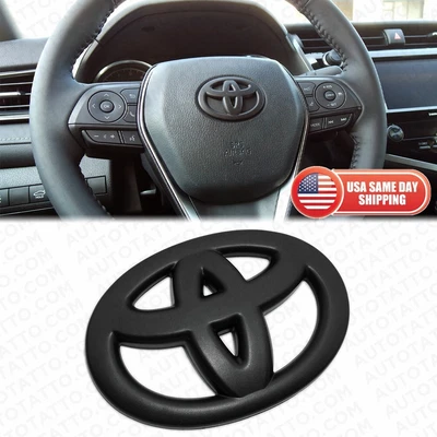 $14.99 • Buy Matte Black Steering Wheel Logo Badge Cover Overlay Emblem For Toyota Decorate