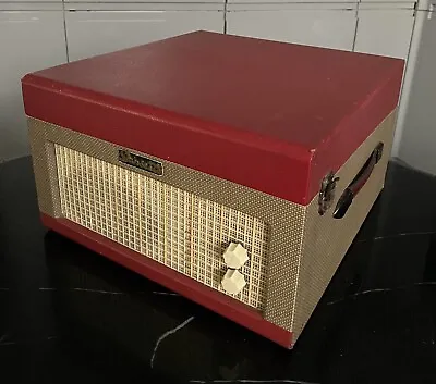 £150 • Buy Vintage Dansette Major Record Player Classic Red & Basketweave Recently Serviced