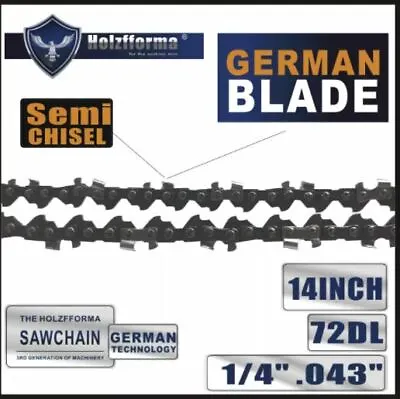 Holzfforma® 1/4'' .043'' 14inch 72DL Semi Chisel Chainsaw Saw Chain • $17