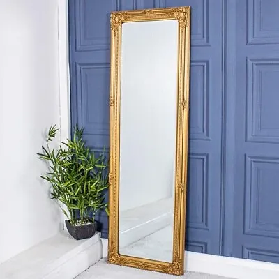 Tall Gold Mirror Wall Full Length Hallway Bedroom French Shabby 147 X 47cm • £41