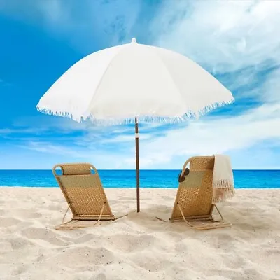 $69.95 • Buy Beach Outdoors 1.8m Natural Portable Umbrella UVE 95+% Easy Transport Summer AUS
