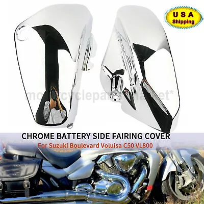 Motorcycle Chrome Side Battery Fairing Cover Fit For Suzuki Boulevard C50 C50T • $66.98