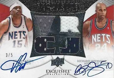 2007-08 Vince Carter Richard Jefferson UD Exquisite 3/5 Autographed Dual Jerseys • $600