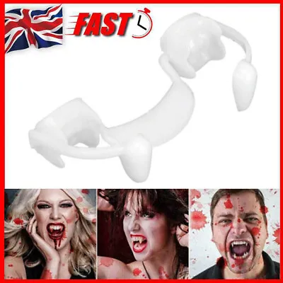 Retractable Fangs Teeth Halloween Vampire Cosplay Dentures Costume Prop UK • £2.49