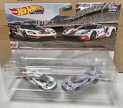 2022 Hot Wheels Car Culture 2 Pack Premium Set '16 Ford GT Race White & Blue • $19.99