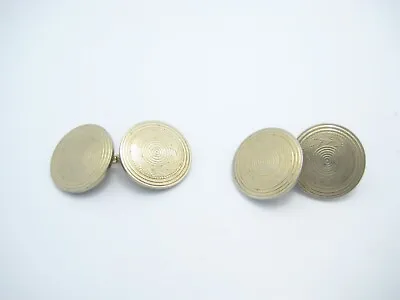 Vintage Gold Filled Round Linear Pattern Cuff Links • $18.74