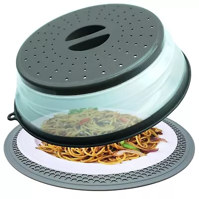 2 In 1 Microwave Cover & Mat Microwave Splatter Cover For Food Guard Lid Col... • $19.83