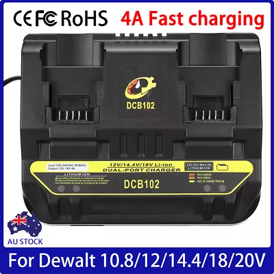 Battery Dual Port Charger For DeWalt 10.8V/14.4V/18V DCB102 DCB100 DCB104 DCB105 • $36.99