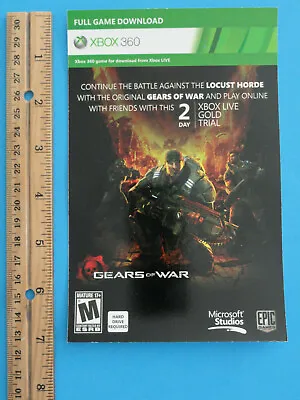 Gears Of War Xbox Live Gold Trial Card -no Value On Card -no Codes - Collectible • £14.25