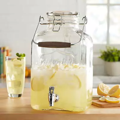 Glass 2-Gallon Beverage Dispenser With Glass Clamp Lid • $17.22