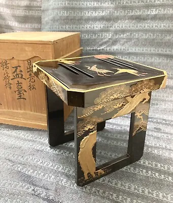 Antique Maki-e Stand Table Or Altar From The Meiji 1879 Japanese Makie With Box • $170