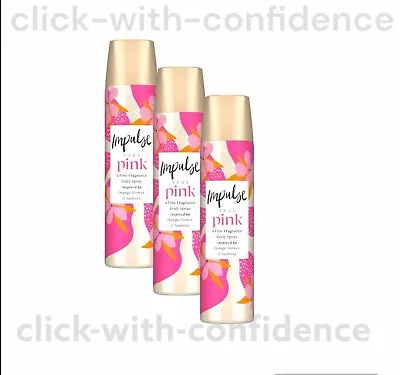 3 X Impulse Very Pink Fragrance Body Spray 75ml • £9.99