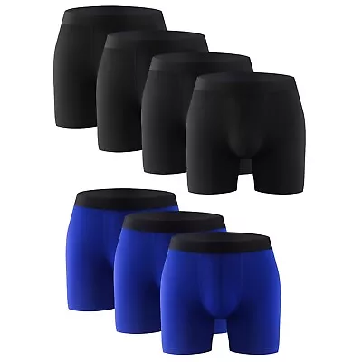 7PK Performance Mens Boxer Briefs Polyester Underwear Size Small M Large XL XXL • $24.69