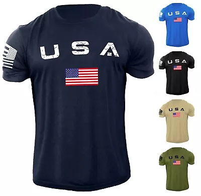 $13.90 • Buy New Men's USA Flag T Shirt American Patriotic 100% Cotton