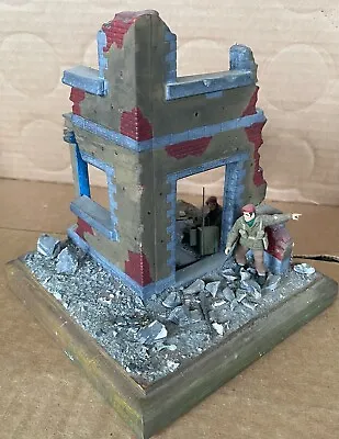 Painted WW2 Diorama 2 French Soldiers Bombed Out Building 1:35 6”x5” Base • $69.95