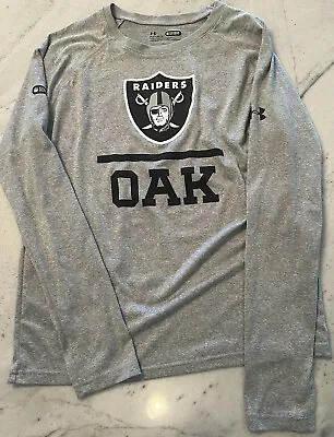 Under Armour Oakland Raiders Combine Authentic Long Sleeve T-Shirt Boys Large • $13