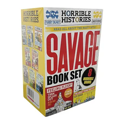 Horrible Histories Savage 8 Book Collection Box Set By Terry Deary (8+ Years) • £19.99