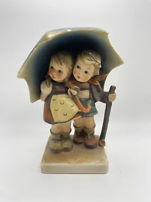 $55 • Buy Vintage Goebel Hummel Figurine “Stormy Weather” Boy And Girl Under Umbrella 71/1