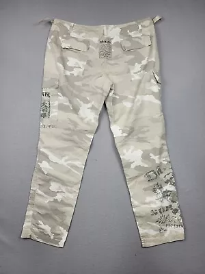 DA NANG Cargo Pants Women's Large 34 X 29 (ACTUAL) Embellished Camo Crystal • $119