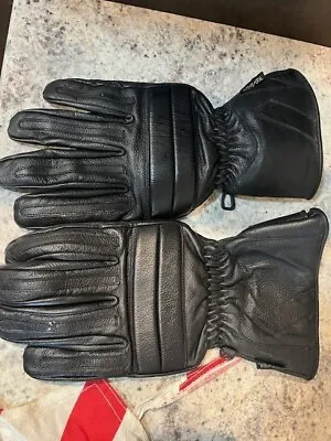 Leather Motorcycle Gloves Black  Size XL • $5