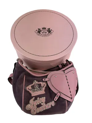 $139.99 • Buy Vintage Y2K Purple Pink Velour Juicy Couture Purse Crossbody Bag With Box EUC!!!